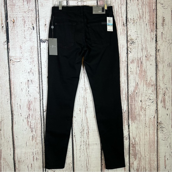 🎉HP🎉 NEW NWT 7 for all Mankind Black The Skinny USA Made Denim Jeans Size 27 - Picture 2 of 12